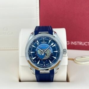 omega aqua terra 41mm edelstahl blau