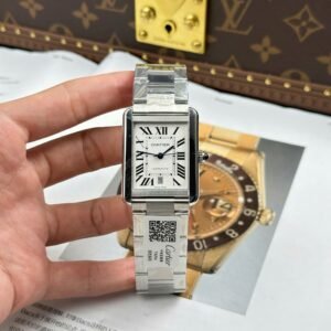 cartier santos 40mm edelstahl weiß