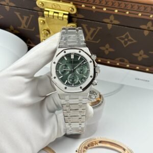 audemars piguet 41mm edelstahl grün chronograph