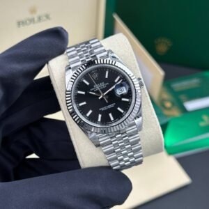 rolex datejust 41mm edelstahl schwarz