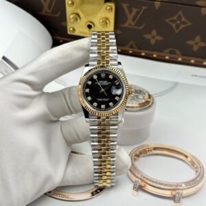 rolex datejust 36mm gold/edelstahl schwarz