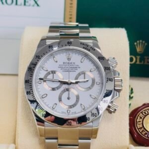 rolex daytona 40mm weiß edelstahl voll