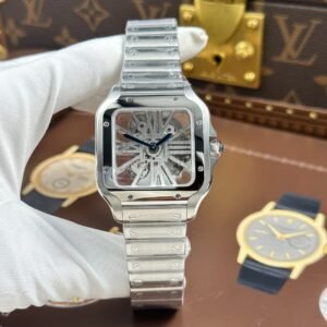 kopie von cartier santos 40mm edelstahl blau